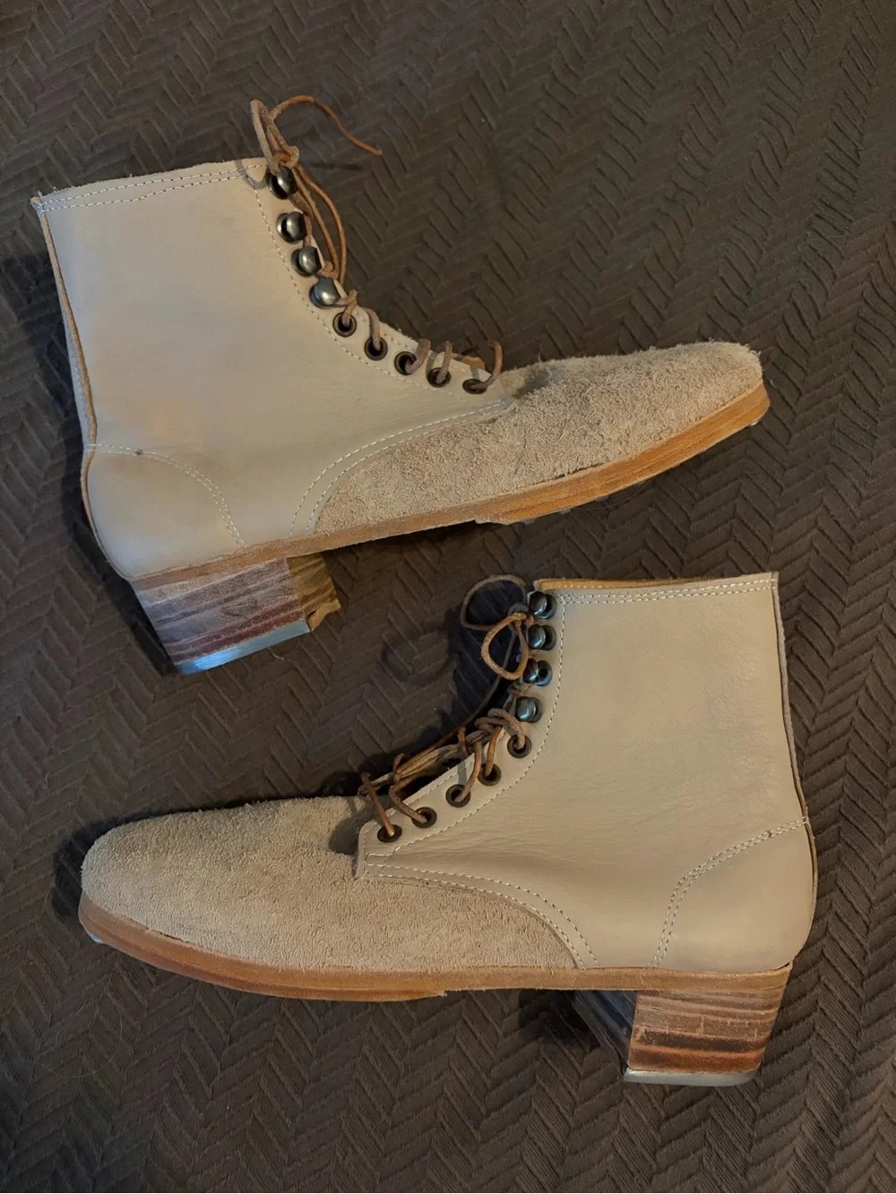 WWII German Style M37 M43 Hobnail Low Boots Leather Reenactment Shoes Size 10